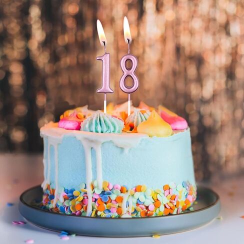 25th & 52nd Birthday Candles, Rose Gold Number 25 52 Candle for Cake, Happy Birthday Cake Topper Decoration for Birthday Anniversary Celebration Party Supplies in Saudi Arabia