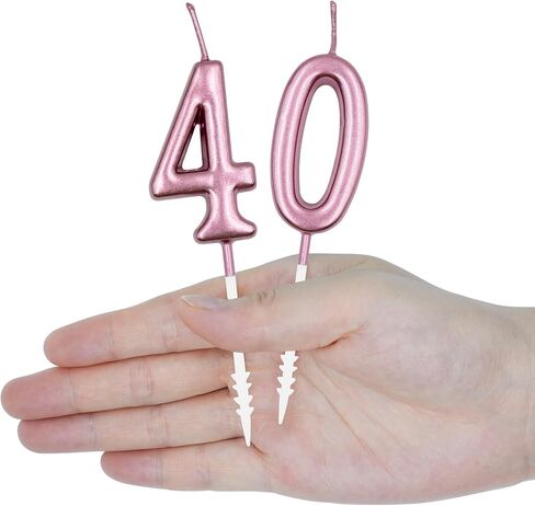 25th & 52nd Birthday Candles, Rose Gold Number 25 52 Candle for Cake, Happy Birthday Cake Topper Decoration for Birthday Anniversary Celebration Party Supplies in Saudi Arabia