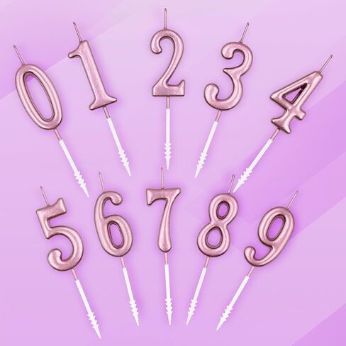 25th & 52nd Birthday Candles, Rose Gold Number 25 52 Candle for Cake, Happy Birthday Cake Topper Decoration for Birthday Anniversary Celebration Party Supplies in Saudi Arabia