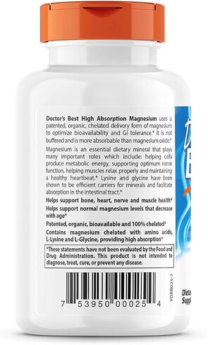 Doctor's Best High Absorption Chelated Magnesium Tablets - 120 Count | Google Shopping in Saudi Arabia