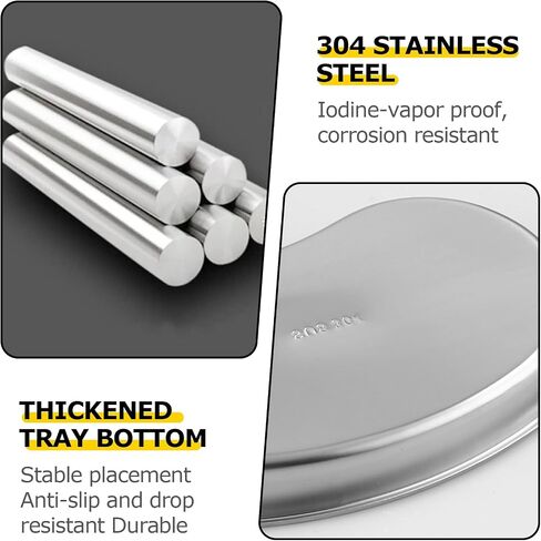 Kidney Tray - Romlon 3 Pack Stainless Steel Tray Metal Tray Stainless Steel Curved Sheet for Dental, Lab Instrument, Office Room, Bathroom. in Saudi Arabia