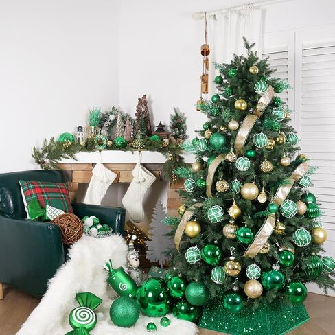 6pcs 3.94" Christmas Ball Ornaments Glitter Sequin Foam Ball Shatterproof Christmas Tree Decorations Xmas Hanging Balls Set for Wedding Party Holiday Decorations(Champagne Gold, 6pc-10cm) in Kuwait