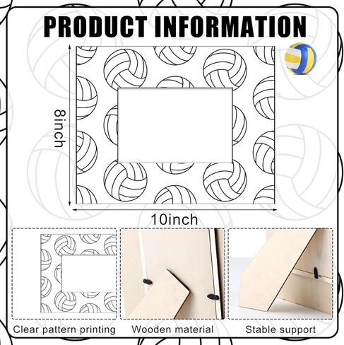 6 Pcs 8'' x 10'' Wooden Volleyball Picture Frame Sports Athletics Frames Team Photo Frame Bulk for Athlete Coach Team Sports Theme Party Gifts, Fits Display 4'' x 6'' Photos in Saudi Arabia