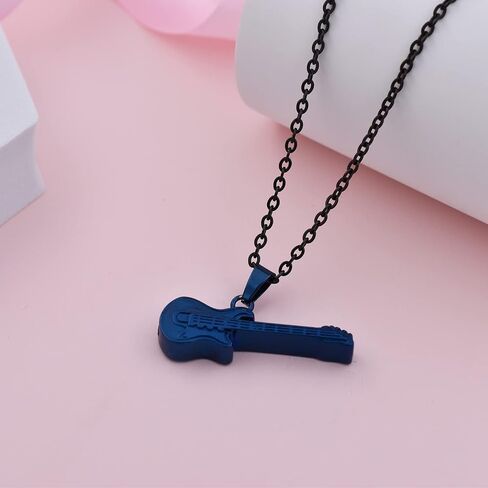 Guitar Cremation Urn Pendant Necklace Rocker Musican Keepsake Jewelry Gift Guitar Shape Cremation Ash Urn Pendant Necklace for Unisex in Saudi Arabia
