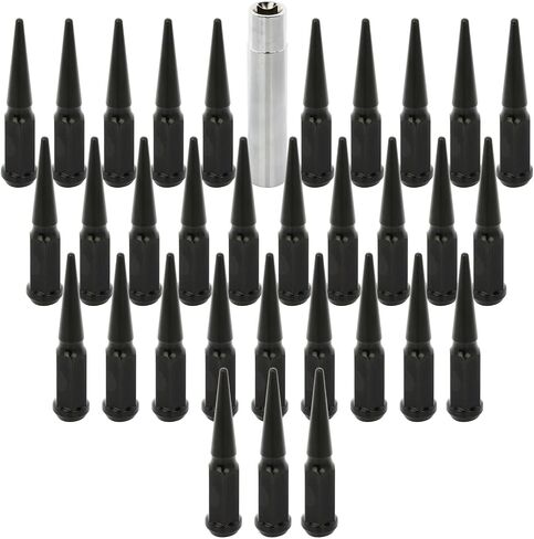 ECCPP 9/16 Wheel Lug Nuts 32 Pieces + 1 Key 9/16-18 Wheel Studs Black Bulge Acorn Drive Closed End Lug Nuts for Dodge for Ram 2500 3500 for Ford F-250 F-350 for Ram 1988-2011 in Saudi Arabia