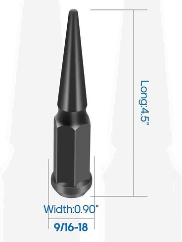 ECCPP 9/16 Wheel Lug Nuts 32 Pieces + 1 Key 9/16-18 Wheel Studs Black Bulge Acorn Drive Closed End Lug Nuts for Dodge for Ram 2500 3500 for Ford F-250 F-350 for Ram 1988-2011 in Saudi Arabia