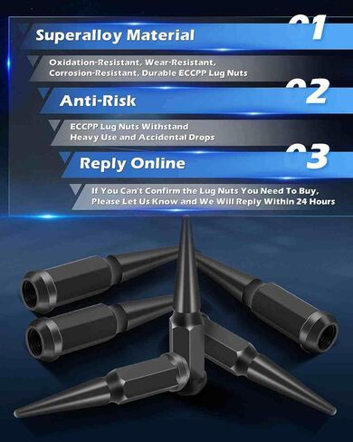 ECCPP 9/16 Wheel Lug Nuts 32 Pieces + 1 Key 9/16-18 Wheel Studs Black Bulge Acorn Drive Closed End Lug Nuts for Dodge for Ram 2500 3500 for Ford F-250 F-350 for Ram 1988-2011 in Saudi Arabia