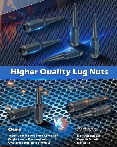 ECCPP 9/16 Wheel Lug Nuts 32 Pieces + 1 Key 9/16-18 Wheel Studs Black Bulge Acorn Drive Closed End Lug Nuts for Dodge for Ram 2500 3500 for Ford F-250 F-350 for Ram 1988-2011 in Saudi Arabia