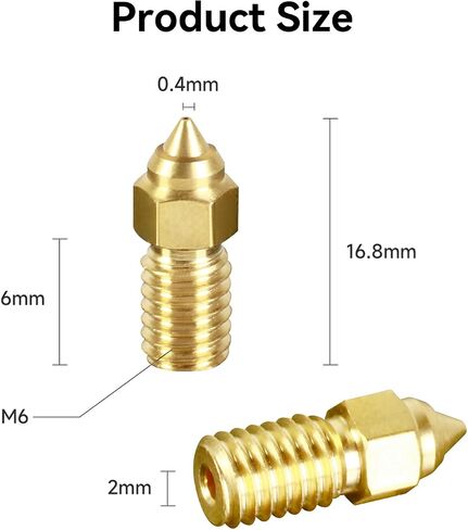 فوهة Creality Ender 3 V3 SE 0.4 مم 5 قطع فوهات عالية السرعة من النحاس M6 فوهات الطارد لـ Ender 5 S1، Ender 7 in Saudi Arabia