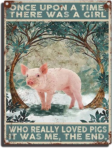 Tin Sign Once Upon A Time A Girl Who Really Loved Moose Metal Tin Sign Coffee Bar Decor Tin Sign Wall Decoration 8×12inch/Tin Sign in Saudi Arabia