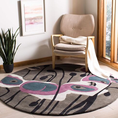 SAFAVIEH Soho Collection 2'6" x 6' Grey/Orange SOH853B Handmade Abstract Premium Wool & Viscose Runner Rug in Saudi Arabia
