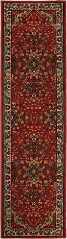 Oriental Dark Red Runner Rug Isfahan Medallion Traditional Dark Red Rug Runners Slip Resistant Rubber Back 2x7 Hallway Rug Runners in Saudi Arabia