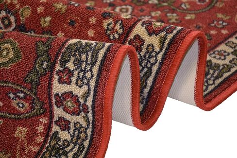 Oriental Dark Red Runner Rug Isfahan Medallion Traditional Dark Red Rug Runners Slip Resistant Rubber Back 2x7 Hallway Rug Runners in Saudi Arabia