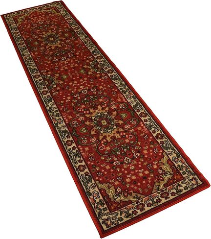 Oriental Dark Red Runner Rug Isfahan Medallion Traditional Dark Red Rug Runners Slip Resistant Rubber Back 2x7 Hallway Rug Runners in Saudi Arabia