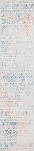 SAFAVIEH Tulum Collection Runner Rug - 2' x 8', Ivory & Terracotta, Moroccan Boho Distressed Design, Non-Shedding & Easy Care, Ideal for High Traffic Areas in Living Room, Bedroom (TUL263A) in Saudi Arabia