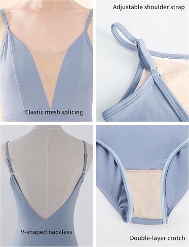 DanceDaiy Women Camisole Ballet Leotards with Adjustable Straps in Summer (Black/Purple/Grey) in Saudi Arabia