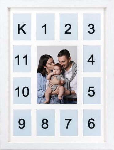 12 month photo frame,School Year Picture Frame,K-12 Collage Photo Frame for Baby First Year Keepsake, 12x16 Multi Picture Frame-13 Opening,Great for Children's Photos, Portrait in Kuwait