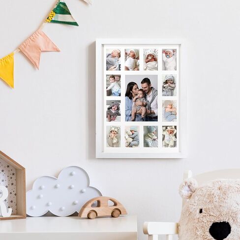 12 month photo frame,School Year Picture Frame,K-12 Collage Photo Frame for Baby First Year Keepsake, 12x16 Multi Picture Frame-13 Opening,Great for Children's Photos, Portrait in Kuwait