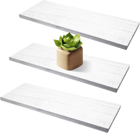 3 قطع أرفف حائط لديكور غرفة النوم، أرفف عائمة لبيت المزرعة الريفي لتخزين الحائط رف خشبي عائم للكتب والنباتات ورف جداري للحمام والمطبخ وغرفة المعيشة in Kuwait