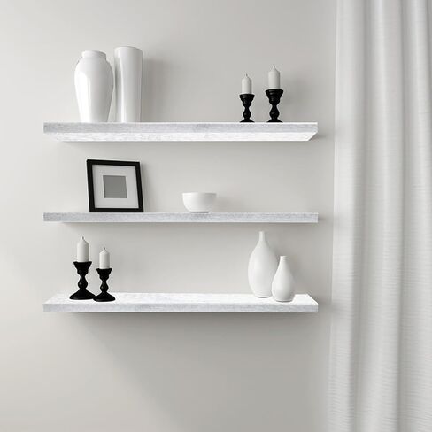 3 قطع أرفف حائط لديكور غرفة النوم، أرفف عائمة لبيت المزرعة الريفي لتخزين الحائط رف خشبي عائم للكتب والنباتات ورف جداري للحمام والمطبخ وغرفة المعيشة in Kuwait