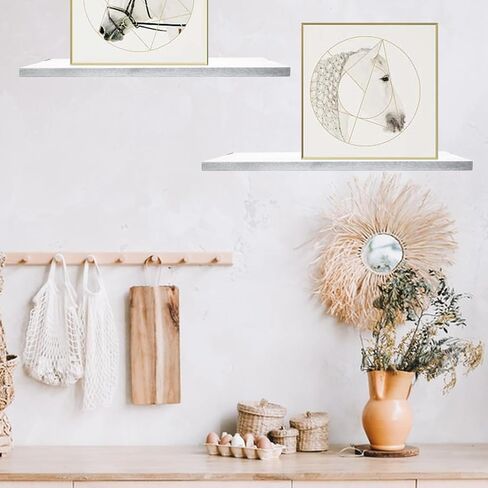 3 قطع أرفف حائط لديكور غرفة النوم، أرفف عائمة لبيت المزرعة الريفي لتخزين الحائط رف خشبي عائم للكتب والنباتات ورف جداري للحمام والمطبخ وغرفة المعيشة in Kuwait