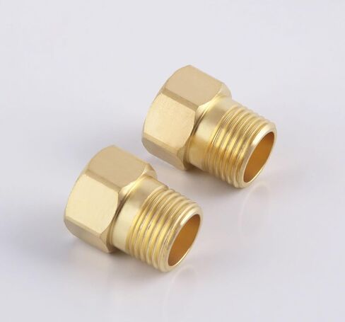 1/2" NPT Male to 1/2" NPT Female Brass Pipe Fitting Adapter, 1/2 Inch Male to 1/2 Inch Female Pipe Fitting Adapter, 1/2'' NPT Brass Pipe Extension Fittings, Pack of 4 in Kuwait