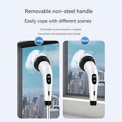 Electric Spin Scrubber, Electric Spin Cordless Shower Cleaning Brush, with Adjustable Extension Arm, 2 Speed 8 Replaceable Cleaning Heads, Power Spin Scrubbers for Cleaning Bathroom, Floor, Car in Saudi Arabia