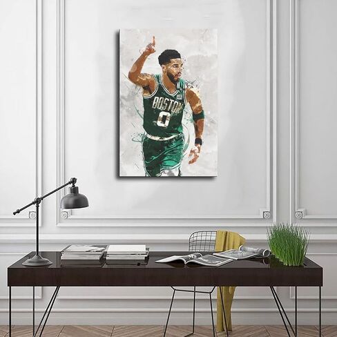 stortnate Jayson Tatum Poster Basketball Canvas Poster Bedroom Decor Sports Landscape Office Room Decor Gift Unframe:12x18inch(30x45cm) in Saudi Arabia