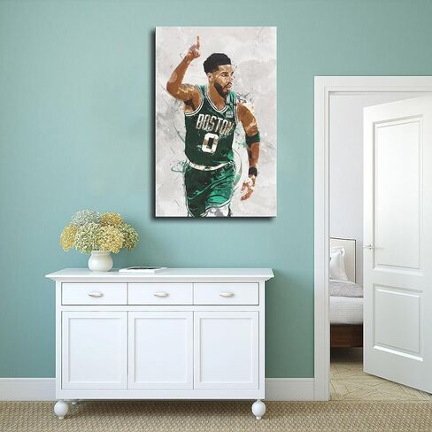 stortnate Jayson Tatum Poster Basketball Canvas Poster Bedroom Decor Sports Landscape Office Room Decor Gift Unframe:12x18inch(30x45cm) in Saudi Arabia