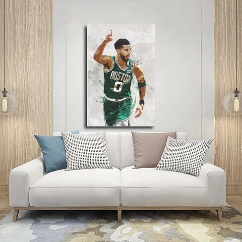 stortnate Jayson Tatum Poster Basketball Canvas Poster Bedroom Decor Sports Landscape Office Room Decor Gift Unframe:12x18inch(30x45cm) in Saudi Arabia