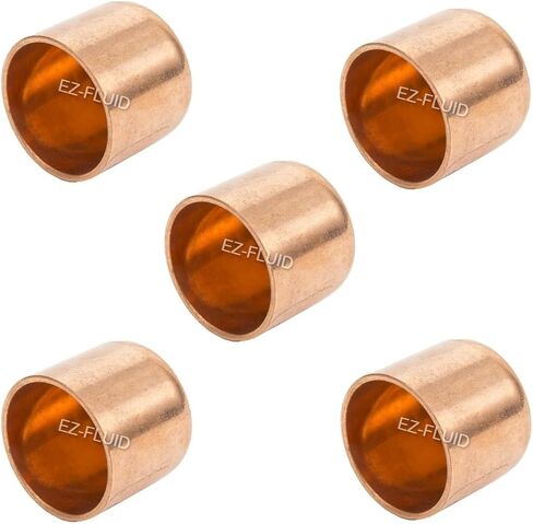 (10Pcs) EZ-FLUID Plumbing 1/2" Solder LF Copper Pipe End Cap,Pressure Copper Cap Plug Fitting with Sweat Solder Connection for Residential,Commercial in Saudi Arabia