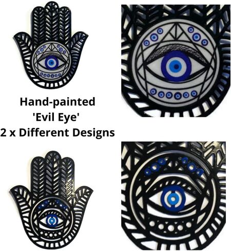 PORENEA Hand of Hamsa Wall Decor | Morrocan Decorations For Home | Evil Eye Wall Decor | Eclectic Hanging Ornament | Palmistry Hand Sculpture | Fatima Hand in Saudi Arabia
