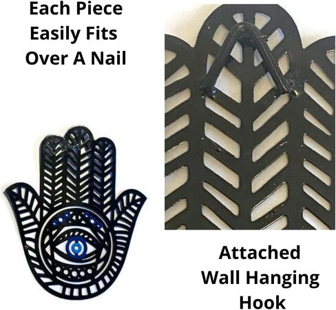 PORENEA Hand of Hamsa Wall Decor | Morrocan Decorations For Home | Evil Eye Wall Decor | Eclectic Hanging Ornament | Palmistry Hand Sculpture | Fatima Hand in Saudi Arabia