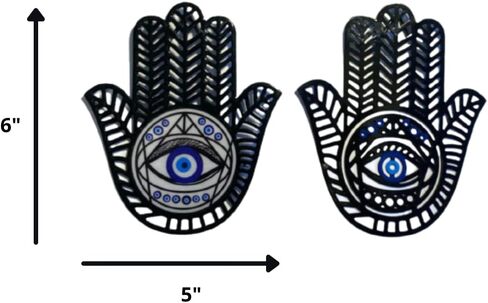 PORENEA Hand of Hamsa Wall Decor | Morrocan Decorations For Home | Evil Eye Wall Decor | Eclectic Hanging Ornament | Palmistry Hand Sculpture | Fatima Hand in Saudi Arabia