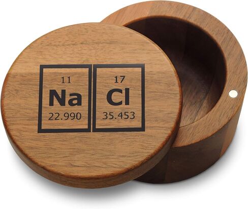 Cookbook People Acacia Wood Salt Box Holder Pinch of Salt on Magnetic Pivot Lid in Saudi Arabia