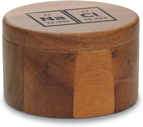 Cookbook People Acacia Wood Salt Box Holder Pinch of Salt on Magnetic Pivot Lid in Saudi Arabia