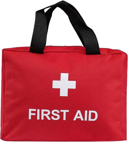 First Aid Kit Reflective Cross Empty Travel Rescue Pouch Medicine Bag Emergency kit Suitable for Car Home Office Kitchen Sport Outdoors (Red) in Saudi Arabia