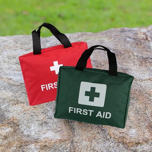 First Aid Kit Reflective Cross Empty Travel Rescue Pouch Medicine Bag Emergency kit Suitable for Car Home Office Kitchen Sport Outdoors (Red) in Saudi Arabia