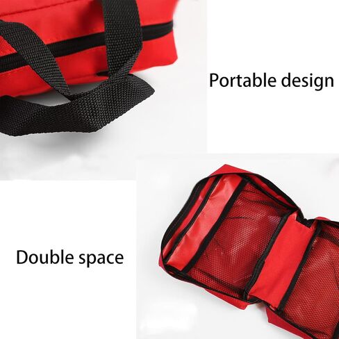 First Aid Kit Reflective Cross Empty Travel Rescue Pouch Medicine Bag Emergency kit Suitable for Car Home Office Kitchen Sport Outdoors (Red) in Saudi Arabia