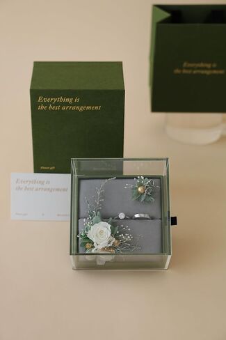 RENORNER Handmade Preserved Flower Ring Box,Forever Rose Proposal Ring Gift Box,Best Gift for Her,Propose,Wedding,Anniversary,Birthday Gifts for Women (Pink) in Saudi Arabia