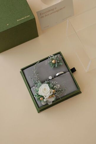 RENORNER Handmade Preserved Flower Ring Box,Forever Rose Proposal Ring Gift Box,Best Gift for Her,Propose,Wedding,Anniversary,Birthday Gifts for Women (Pink) in Saudi Arabia