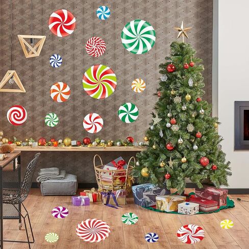 4 أوراق عيد الميلاد النعناع الطابق الشارات Candyland 21pcs زينة عيد الميلاد عيد الميلاد ملصقات الحائط عيد الميلاد الشارات للجدار عيد الميلاد ملصقات الحلوى لعيد الميلاد ديكورات حفلة Candyland in Kuwait