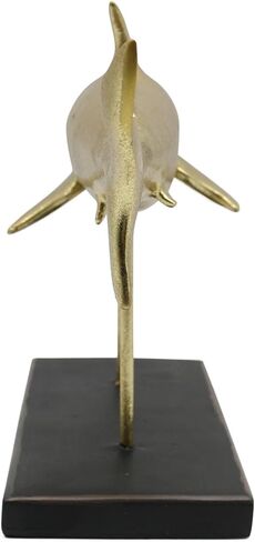 Lukitas Shark Statues and Sculptures Decor, Ocean Sea Animal Figurines, Modern Decoration for Office Living Room Porch, Choice for Shark Lovers, Resin (Gold) L12'' in Kuwait