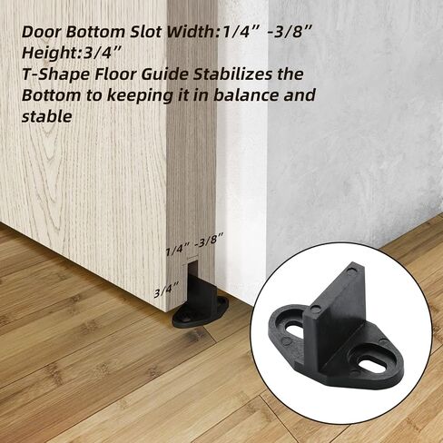 HOME MASTER HARDWARE 6.6 FT Heavy Duty Sturdy Sliding Barn Door Hardware Kit (Whole Set Includes 1x Pull Handle Set & 1x Floor Guide & 1x Latch Lock) Fit 36"- 40" Wide Door Panel (I Shape Hanger) in Saudi Arabia