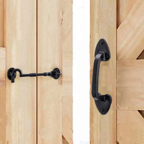HOME MASTER HARDWARE 6.6 FT Heavy Duty Sturdy Sliding Barn Door Hardware Kit (Whole Set Includes 1x Pull Handle Set & 1x Floor Guide & 1x Latch Lock) Fit 36"- 40" Wide Door Panel (I Shape Hanger) in Saudi Arabia