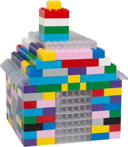SCS Direct Building Block Friends Pastel Bricks- 1000 Pcs Bulk Set-10 Colors with 27 Roof Pieces - Compatible & Tight Fit with All Major Brands- Great for Activity Tables, Creativity & School Projects in Saudi Arabia
