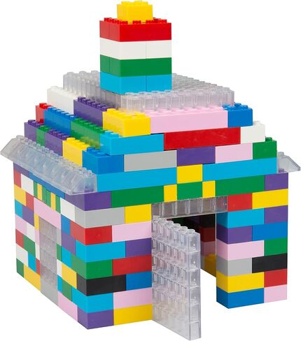 SCS Direct Building Block Friends Pastel Bricks- 1000 Pcs Bulk Set-10 Colors with 27 Roof Pieces - Compatible & Tight Fit with All Major Brands- Great for Activity Tables, Creativity & School Projects in Saudi Arabia