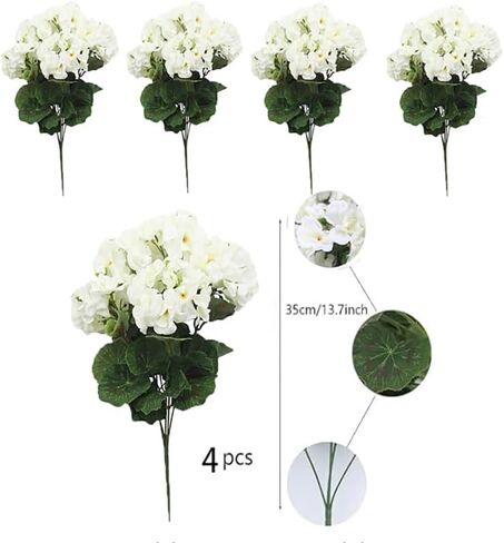 FERIAL4PCS زهور حرير إبرة الراعي الحمراء الاصطناعية في الهواء الطلق نبات بوش زهور صناعية إبرة الراعي لديكور المنزل الأزهار في الهواء الطلق داخلي حديقة فناء قبر مزهرية الجدول المركزية in Kuwait