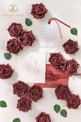 TINGE TIME Artificial Roses for Decoration 16pcs Real Looking Fake Flowers w/Stem Peacock Green Artificial Flowers for DIY Wedding Bouquets Bridal Shower Centerpieces Party Anniversary Home Decor in Saudi Arabia