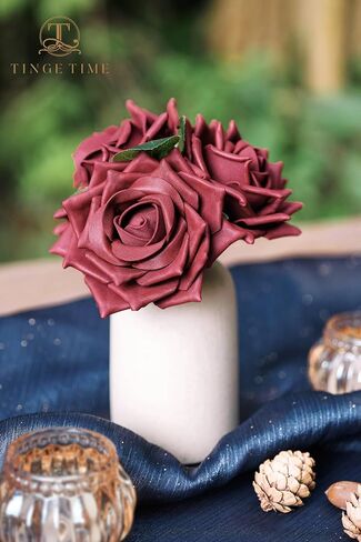 TINGE TIME Artificial Roses for Decoration 16pcs Real Looking Fake Flowers w/Stem Peacock Green Artificial Flowers for DIY Wedding Bouquets Bridal Shower Centerpieces Party Anniversary Home Decor in Saudi Arabia